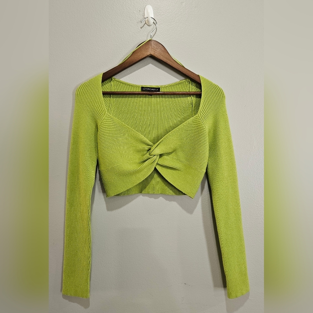 Cotton Candy Vibrant Green Crop Top